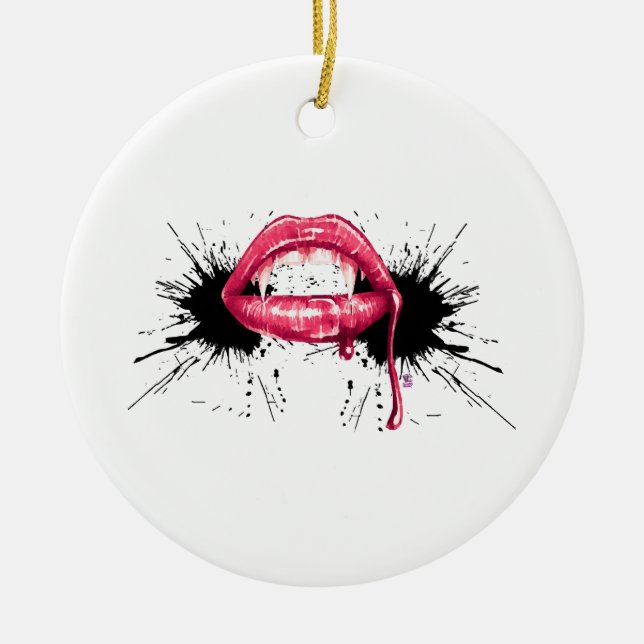 Fangs Splash  Ceramic Ornament (Front)