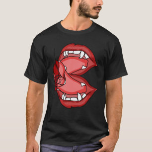 Fangs Unleashed: A Vampire’s Fierce Expression T-Shirt