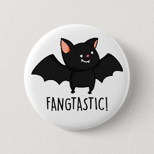 Fangtastic Funny Halloween Pun 6 Cm Round Badge