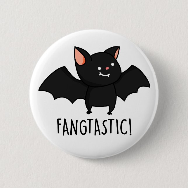 Fangtastic Funny Halloween Pun  6 Cm Round Badge (Front)