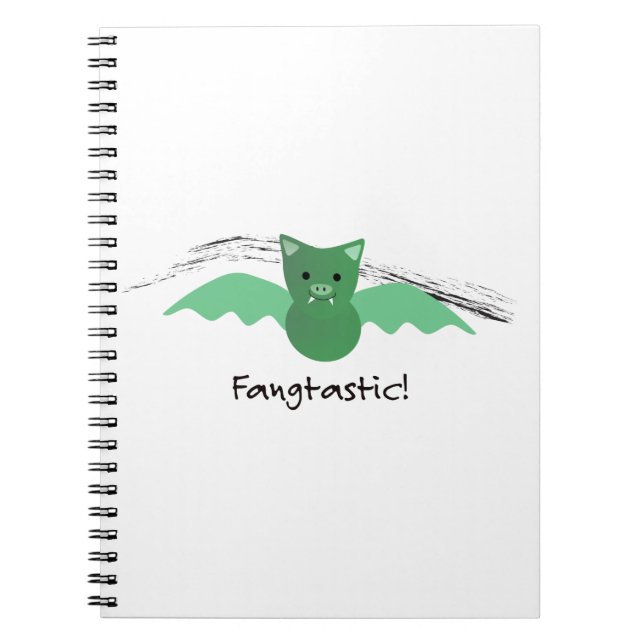 Fangtastic Green Bat Notebook (Front)