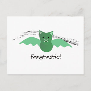 Fangtastic Green Bat Postcard