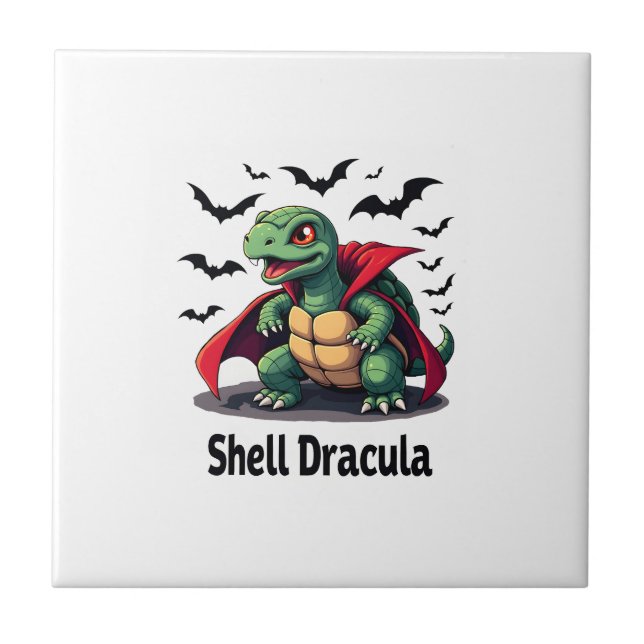 Fangy Turtle Ceramic Tile (Front)