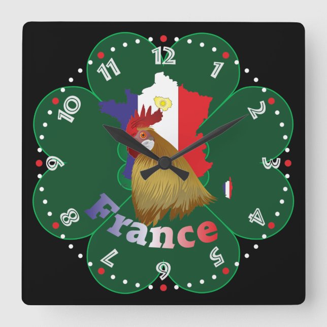 Fankreich - France Uhr Square Wall Clock (Front)