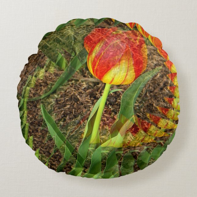 Fanned Tulip....... Round Cushion (Front)