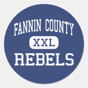 Fannin County Rebels Middle Blue Ridge Classic Round Sticker