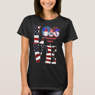 fanny 4th Of July Gnomes heart American Flag Patri T-Shirt