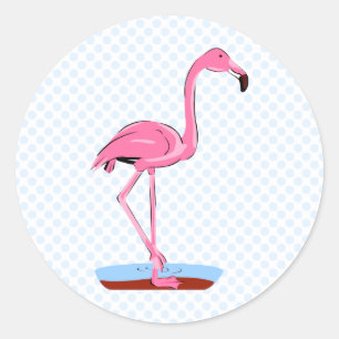 Fanny Flamingo Classic Round Sticker