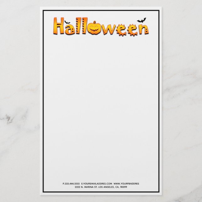 Fanny Halloween Stationery (Front)