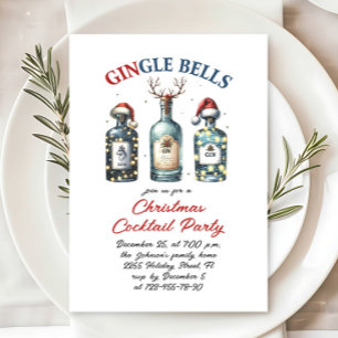 Fanny Hand Drawn Christmas Holiday Cocktail Party Invitation