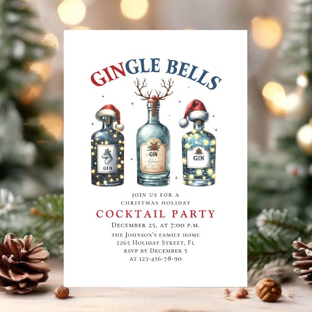 Fanny Hand Drawn Christmas Holiday Cocktail Party Invitation (Creator Uploaded)