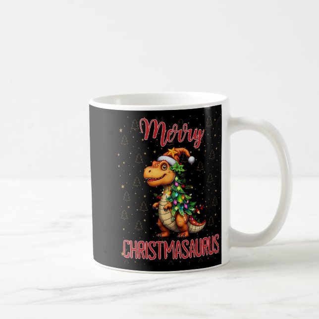 Fanny Merry Christmasaurus Dinosaur Christmas Tree Coffee Mug (Right)
