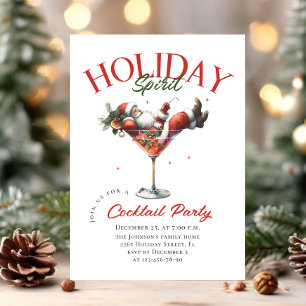 Fanny Santa Claus Martini Christmas Cocktail Party Invitation