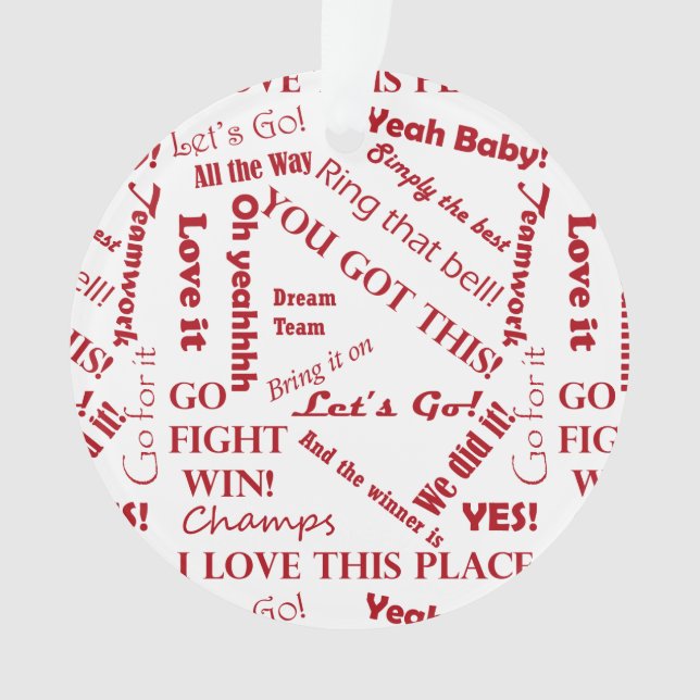 Fans Cheer Words of Encouragement Ornament (Front)