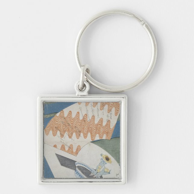 Fans floating on a stream key ring (Front)