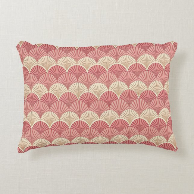 Fans Pink Mid-Century Decorative Cushion (Front)