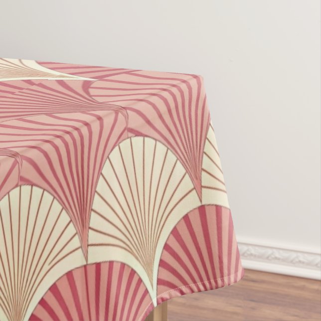 Fans Pink Mid-Century Tablecloth (In Situ)
