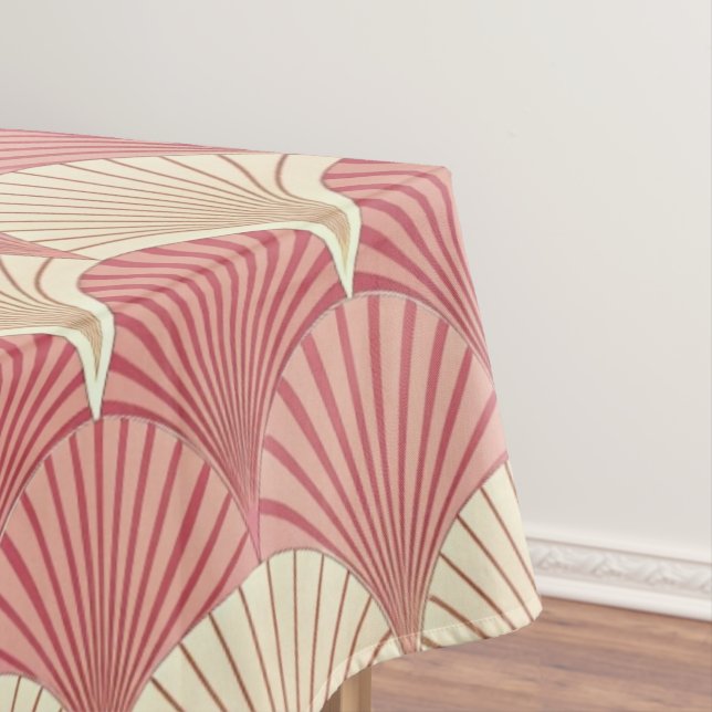 Fans Pink Mid-Century Tablecloth (In Situ)
