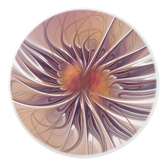 fansy fractal flower   ceramic knob (Front)