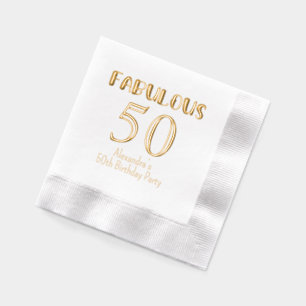 Fantabulous 50 (or any Age) Birthday #2 Foil Napkins