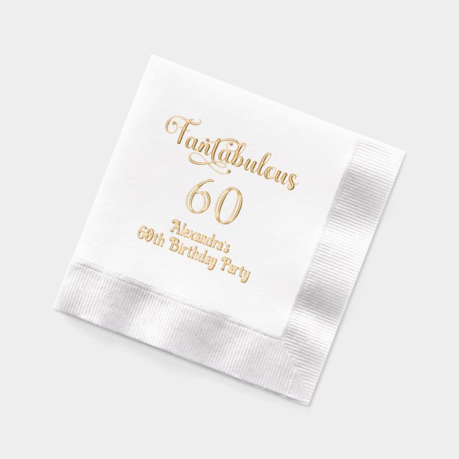 Fantabulous 60 (or any Age) Birthday Foil Napkins (Left)