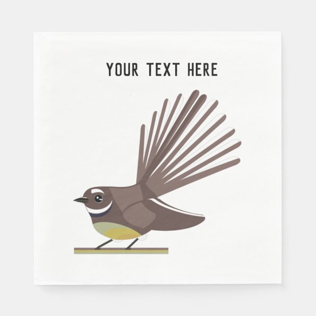 Fantail New Zealand bird Vector Napkin (Front)