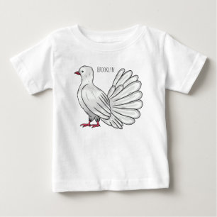Fantail pigeon bird cartoon illustration baby T-Shirt