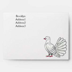 Fantail pigeon bird cartoon illustration  envelope