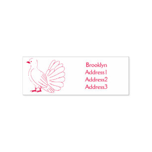 Fantail pigeon bird cartoon illustration self-inking stamp