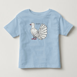 Fantail pigeon bird cartoon illustration  toddler T-Shirt