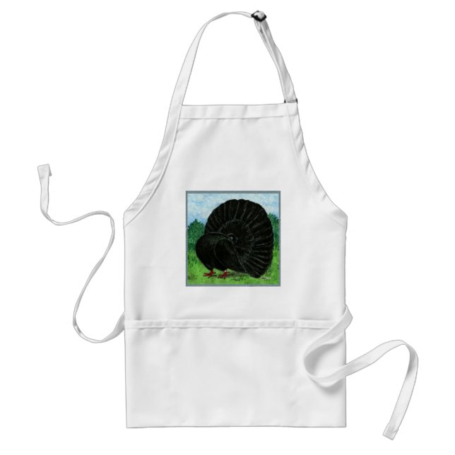 Fantail Pigeon Black Standard Apron (Front)