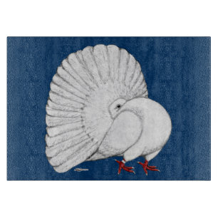 Fantail Pigeon White Cutting Board