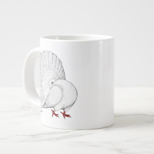 Fantail Pigeon White Large Coffee Mug