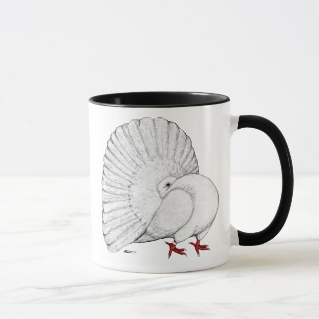 Fantail Pigeon White Mug (Right)