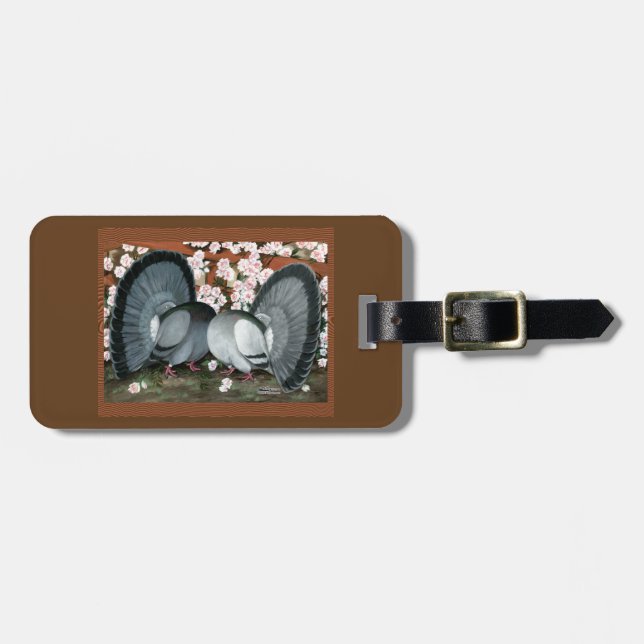 Fantail Pigeons Matched Pair Luggage Tag (Front Horizontal)