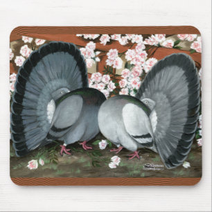 Fantail Pigeons Matched Pair Mouse Pad