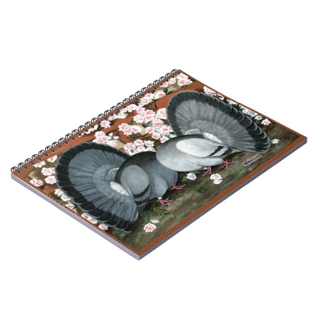 Fantail Pigeons Matched Pair Notebook (Left Side)