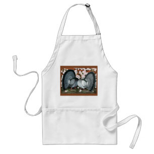 Fantail Pigeons Matched Pair Standard Apron