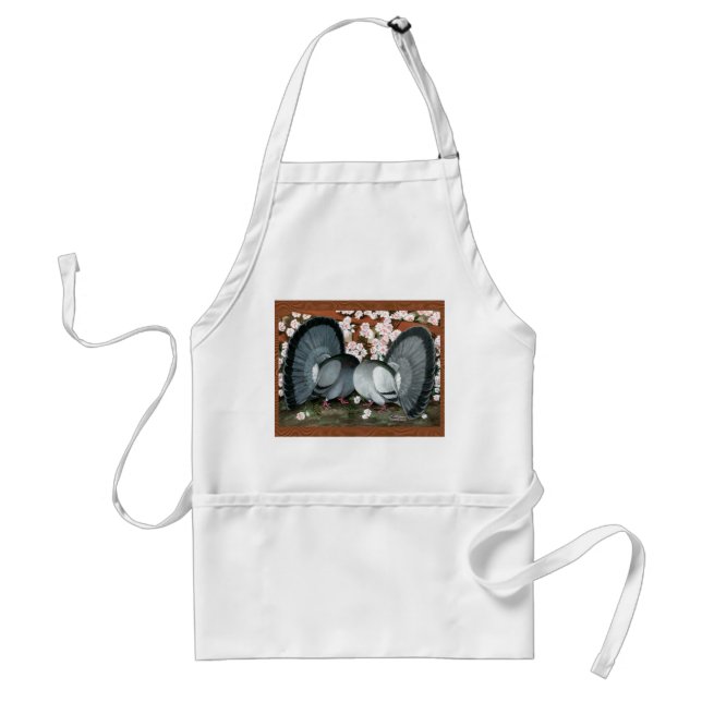 Fantail Pigeons Matched Pair Standard Apron (Front)