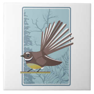 Fantail Piwakwaka Ceramic Tile