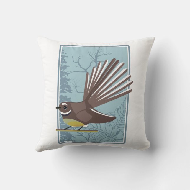 Fantail Piwakwaka Cushion (Back)