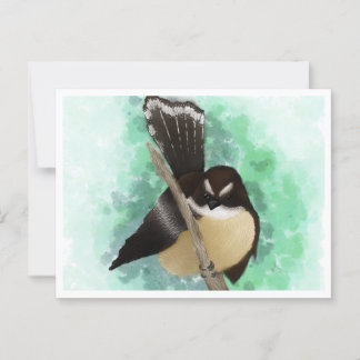 Fantail Water Color Digital Art Postcard