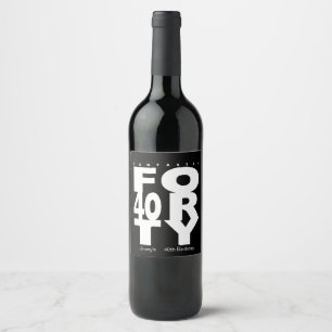 Fantastic 40th Birthday Party Wine Label