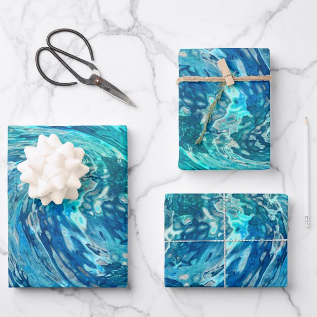 Fantastic Abstract Wave Wrapping Paper Sheet (Front)