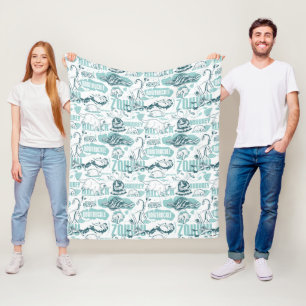 Fantastic Beasts Blue Pattern Fleece Blanket