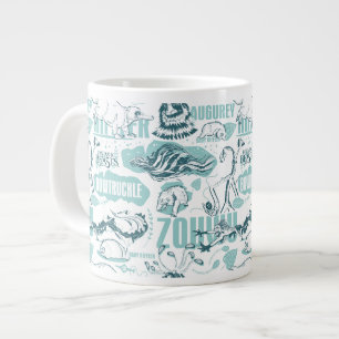 Fantastic Beasts Blue Pattern Large Coffee Mug