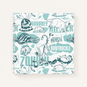 Fantastic Beasts Blue Pattern Notebook