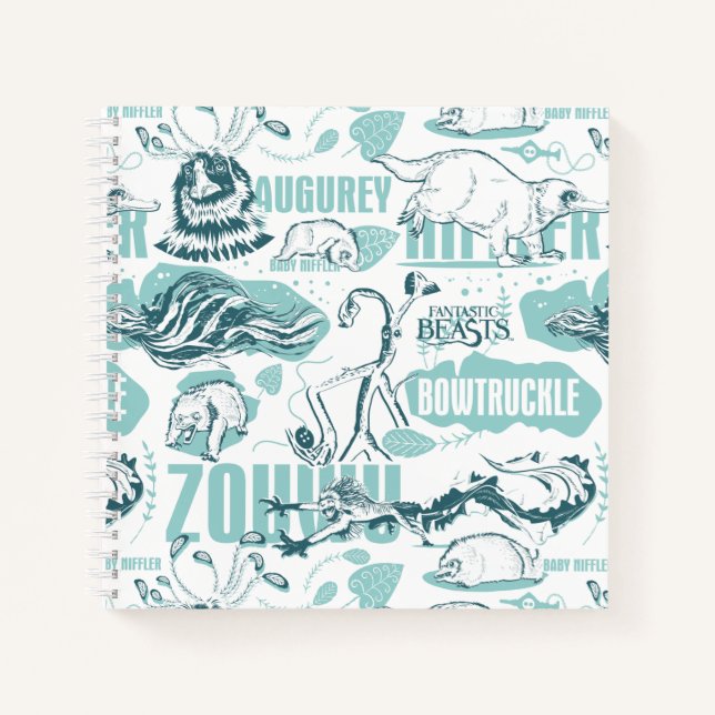 Fantastic Beasts Blue Pattern Notebook (Front)