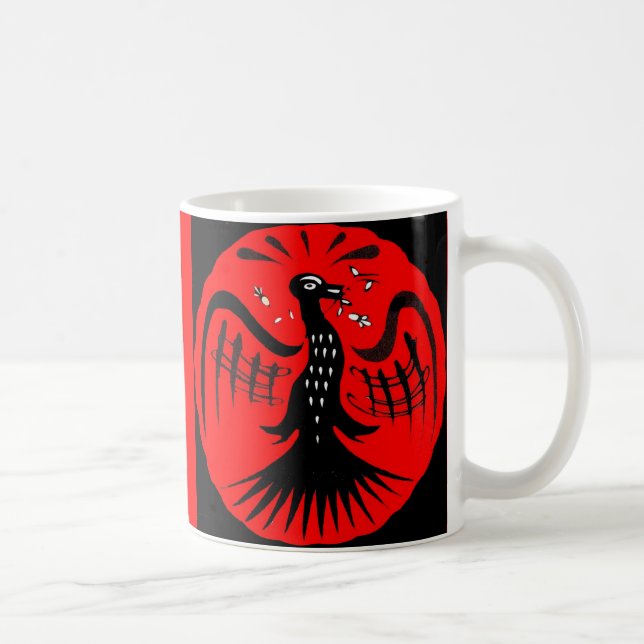 fantastic bird folk art bird coffee mug (Right)