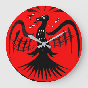 fantastic bird folk art bird large clock